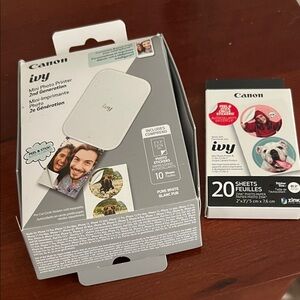 Canon Ivy White Mini Photo Printer with 20 Sheets
